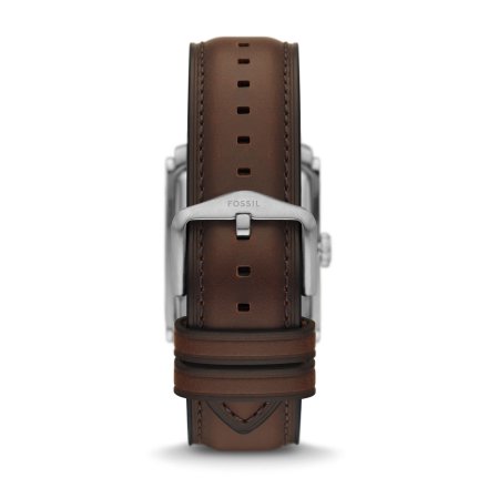 Fossil Carraway zegarek męski prostokąt srebrny na pasku FS6012