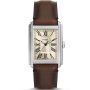 Fossil Carraway zegarek męski prostokąt srebrny na pasku FS6012