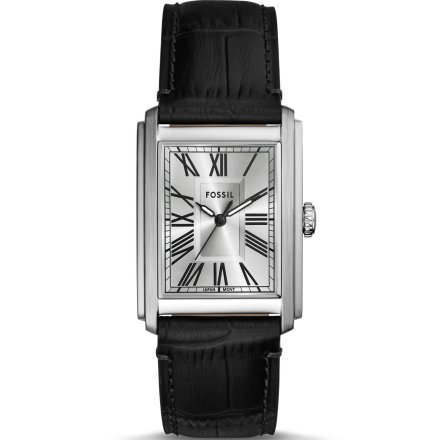 Fossil Carraway zegarek męski prostokąt czarny na pasku FS6078