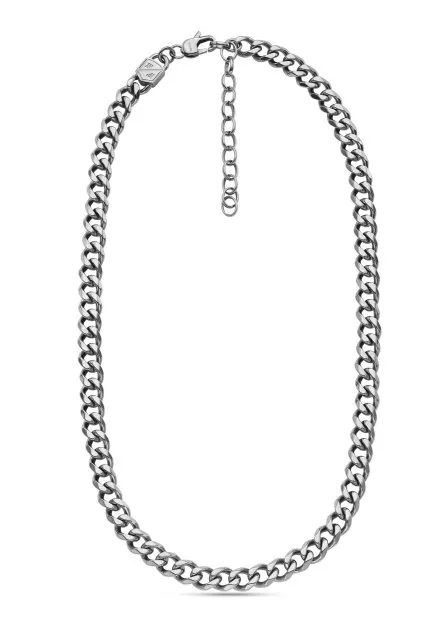 Fossil Ellis naszyjnik srebrny łańcuszek pancerka JF04614040