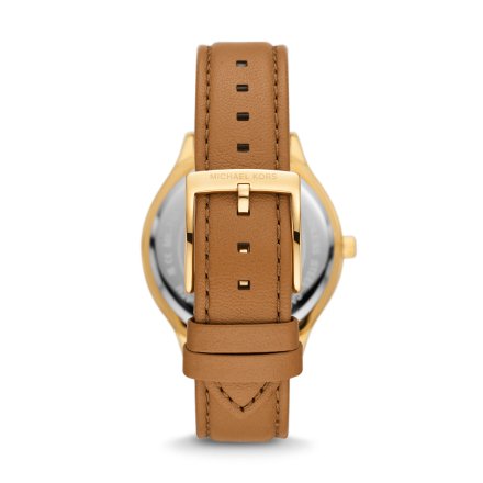 Michael Kors Slim Runway złoty zegarek damski na brązowym pasku MK7465