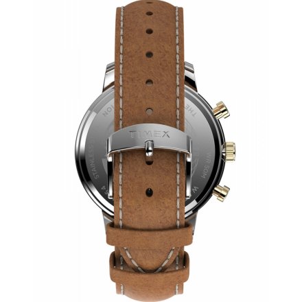 Męski zegarek Timex Chicago Chronograph z brązowym paskiem TW2U39000