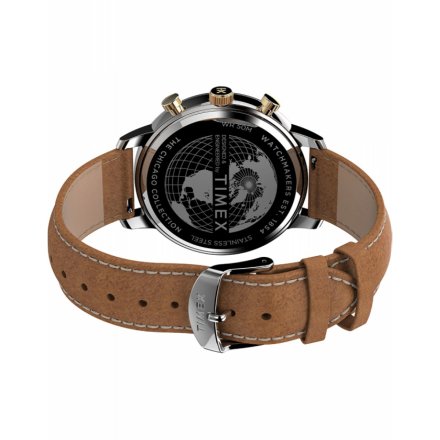 Męski zegarek Timex Chicago Chronograph z brązowym paskiem TW2U39000