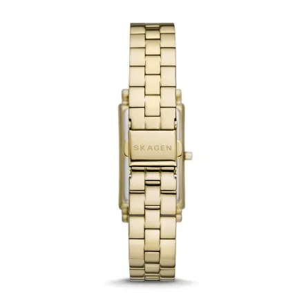 Skagen HAGEN LILLE zegarek damski złoty prostokąt SKW3098