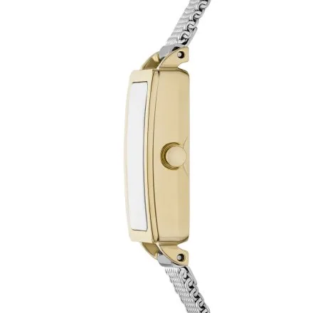 Skagen HAGEN MICRO zegarek damski srebrno-złoty prostokąt SKW3147