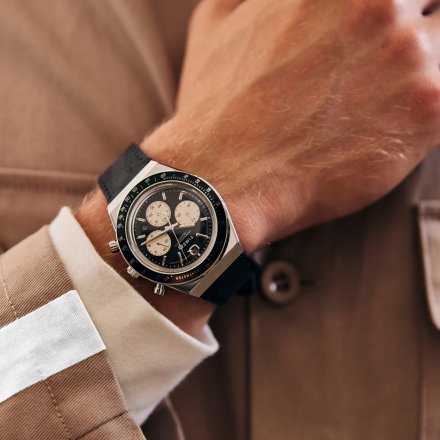 Męski zegarek Q Timex Chronograph z czarnym paskiem TW2V42700