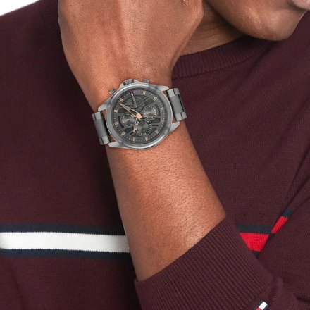 Tommy Hilfiger Jax zegarek męski grafitowy na bransolecie 1710657