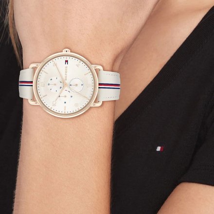 Tommy Hilfiger Lily zegarek damski z różowo-złotym pierścieniem 1782659