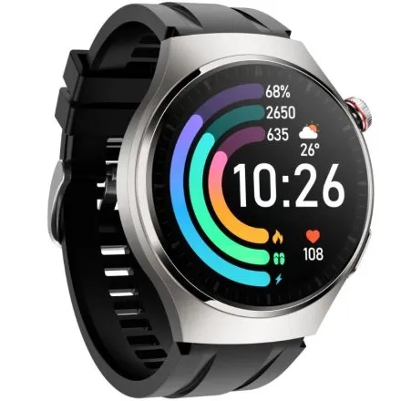 Rubicon RNCF32 srebrny smartwatch z pomiarem EKG i cukru SMARUB300