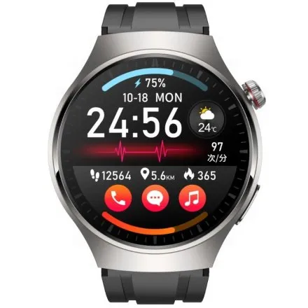 Rubicon RNCF32 srebrny smartwatch z pomiarem EKG i cukru SMARUB300