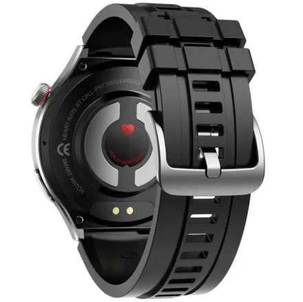 Rubicon RNCF32 srebrny smartwatch z pomiarem EKG i cukru SMARUB300