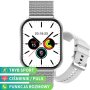 Rubicon RNCF34 srebrny smartwatch z funkcją rozmowy prostokąt SMARUB305