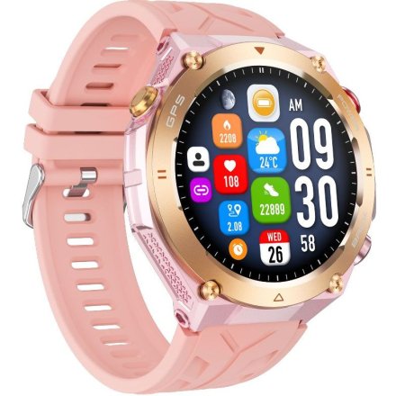 Rubicon RNCF37 sportowy smartwatch GPS różowy SMARUB332