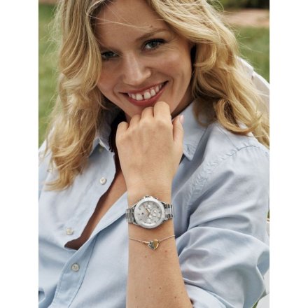 Tommy Hilfiger Mellie zegarek damski srebrny z białą tarczą 1782707