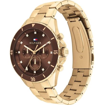 Tommy Hilfiger Mellie zegarek damski złoty z brązową tarczą 1782709