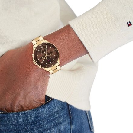 Tommy Hilfiger Mellie zegarek damski złoty z brązową tarczą 1782709