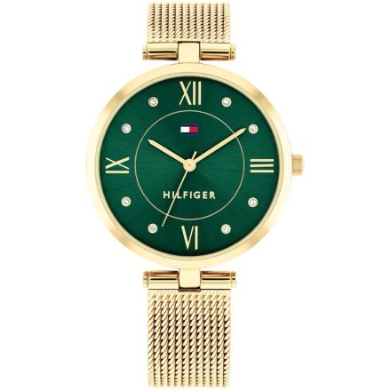 Tommy Hilfiger Ella zegarek damski złoty z zieloną tarczą 1782711