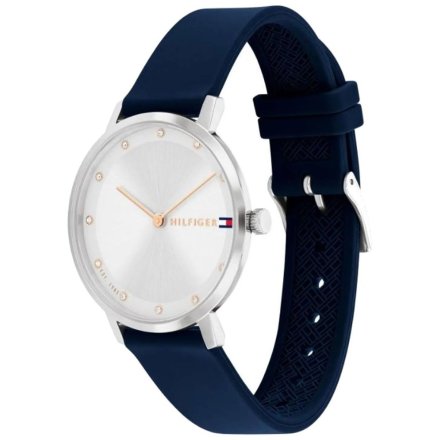 Tommy Hilfiger Pippa zegarek damski srebrny na granatowym pasku 1782732