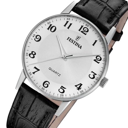 Festina Classic 20690/1 Zegarek Męski z czytelną tarczą na czarnym pasku