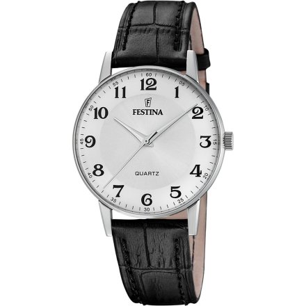 Festina Classic 20690/1 Zegarek Męski z czytelną tarczą na czarnym pasku