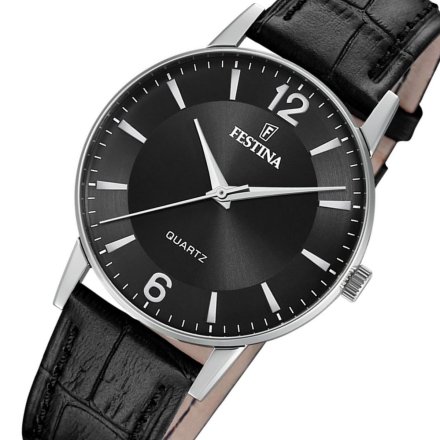 Festina Classic 20690/4 Zegarek Męski z czytelną tarczą na czarnym pasku