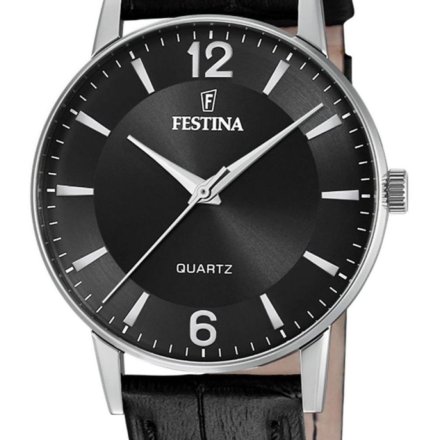 Festina Classic 20690/4 Zegarek Męski z czytelną tarczą na czarnym pasku