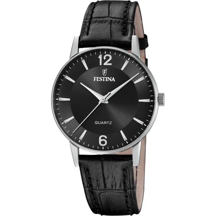 Festina Classic 20690/4 Zegarek Męski z czytelną tarczą na czarnym pasku