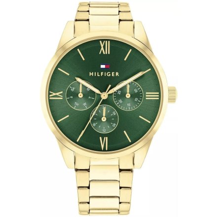 Tommy Hilfiger Camille zegarek damski złoty z zieloną tarczą 1782746