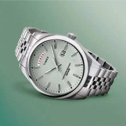 Timex Trend Legacy TW2V67900 Zegarek męski srebrny na bransolecie 