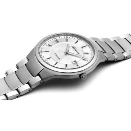 Adriatica zegarek męski  z datownikiem Titanium z srebrna tarcza  A8329.4113Q