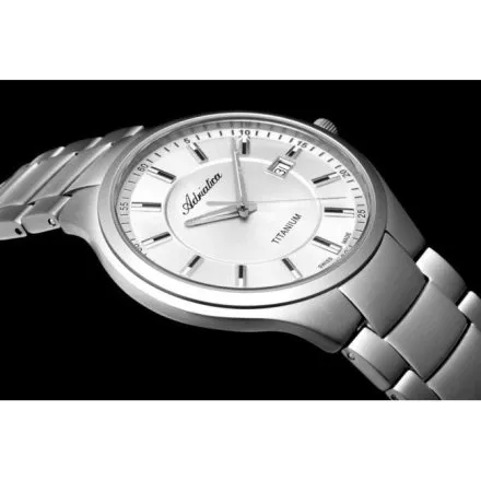 Adriatica zegarek męski  z datownikiem Titanium z srebrna tarcza  A8329.4113Q
