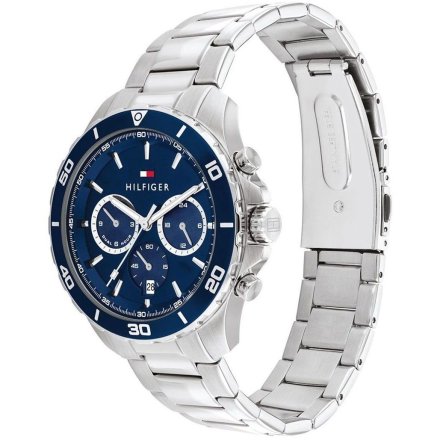 Tommy Hilfiger Jordan zegarek męski srebrny z granatową tarczą 1792094
