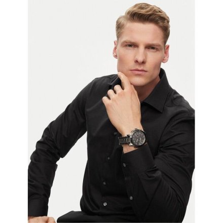 Tommy Hilfiger Troy zegarek męski srebrny z szarą tarczą 1792106