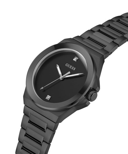 Guess Vinyl zegarek męski czarny klasyczny na bransolecie GW0833G2
