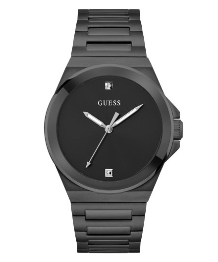 Guess Vinyl zegarek męski czarny klasyczny na bransolecie GW0833G2