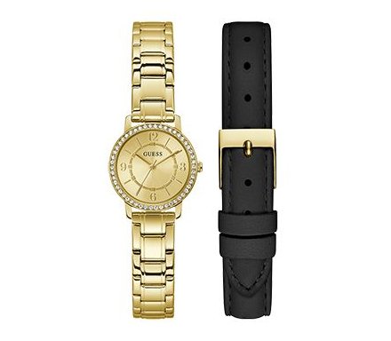 Guess Melody zegarek damski złoty delikatny z bransoletą i paskiem ZESTAW GW0808L2