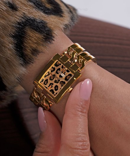 Guess Mod ID zegarek damski złoty panterka GW0807L2