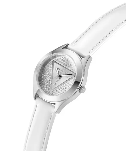 Guess Glitz Plaque zegarek damski srebrny na pasku GW0745L3