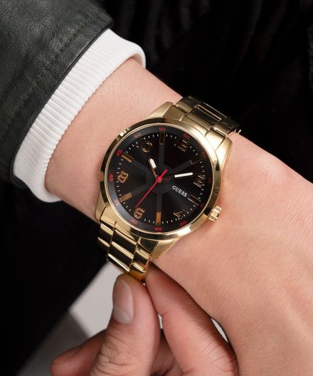 Guess Monte zegarek męski klasyczny złoty na bransolecie GW0804G3