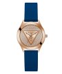 Guess Glitz Plaque zegarek damski różowozłoty na pasku GW0745L4