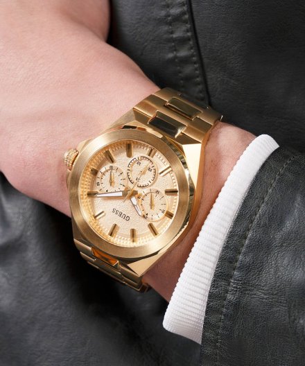 Guess Dashboard zegarek męski złoty na bransolecie GW0798G2
