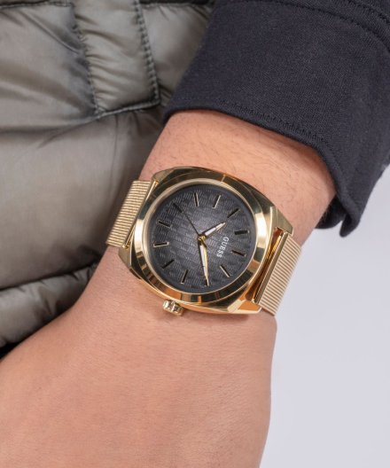 Guess Marshall zegarek męski klasyczny złoty na bransolecie mesh GW0794G2