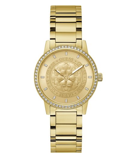 Guess Petal zegarek damski srebrny z kwiatkiem na tarczy GW0747L2