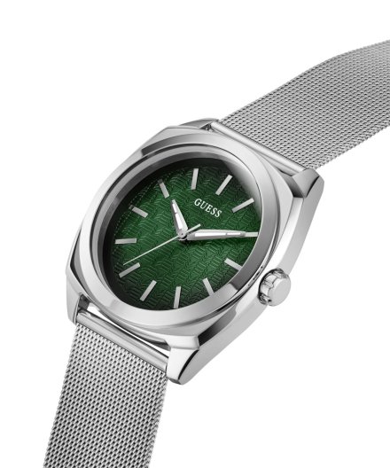 Guess Marshall zegarek męski klasyczny srebrny zielona tarcza GW0794G1
