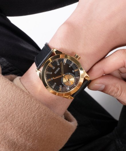 Guess Grayson zegarek męski klasyczny złoty czarny GW0793G2