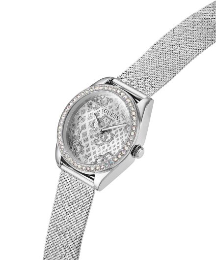 Guess Boa zegarek damski srebrny z błyszczącą tarczą GW0748L1