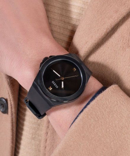 Guess Vinyl zegarek męski czarny klasyczny na pasku GW0790G2