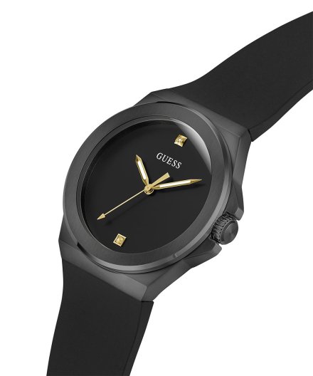 Guess Vinyl zegarek męski czarny klasyczny na pasku GW0790G2