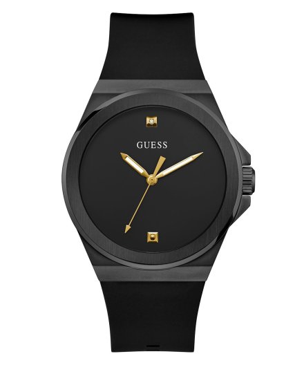 Guess Vinyl zegarek męski czarny klasyczny na pasku GW0790G2