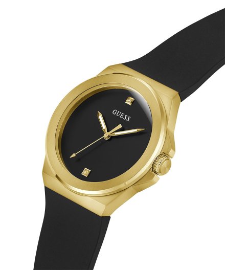 Guess Vinyl zegarek męski złoty klasyczny na pasku GW0790G1
